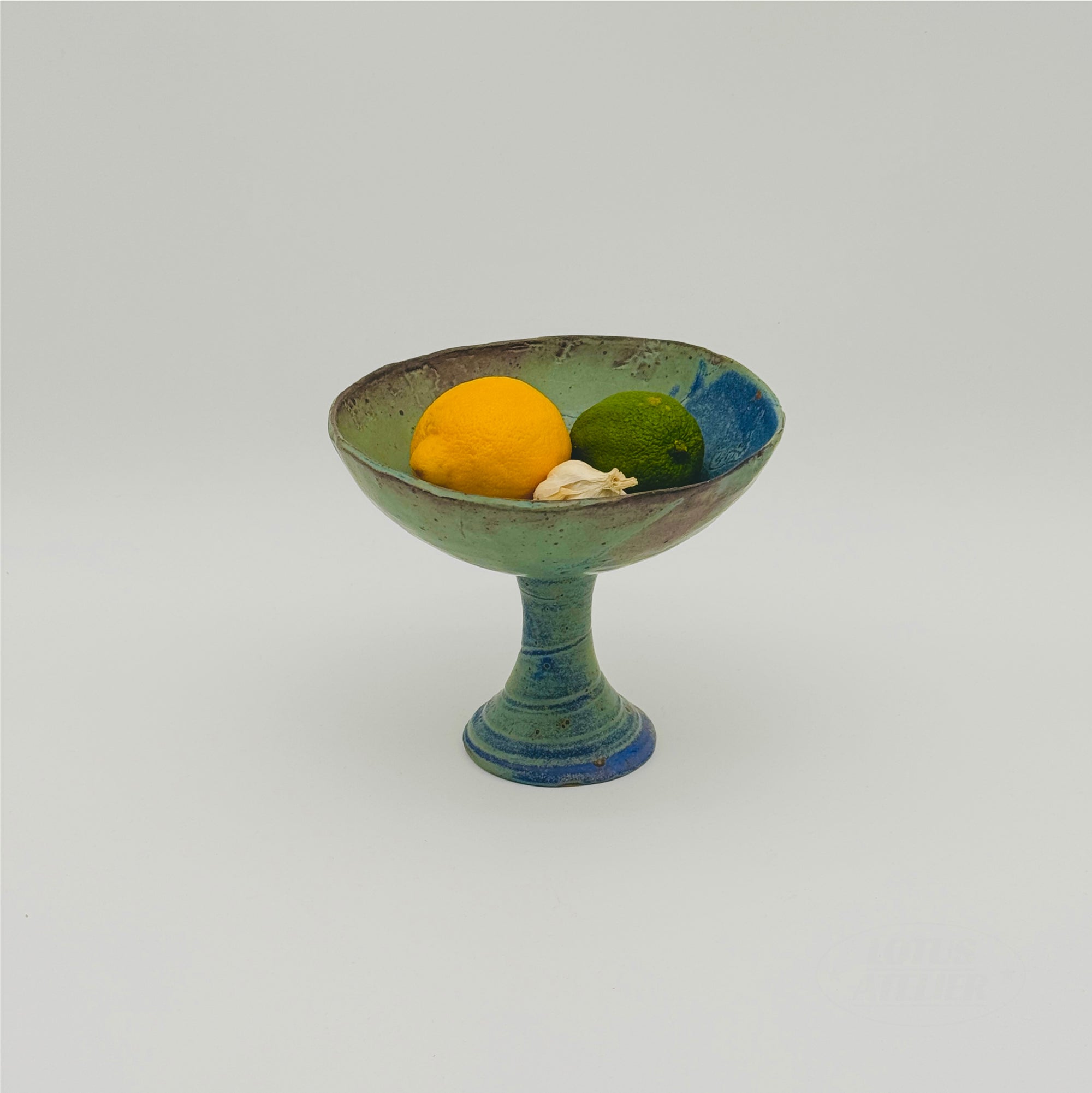 Blue and Green Ceramic Goblet